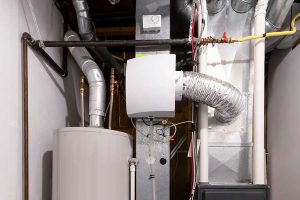HVAC humidifier with flexible duct connection