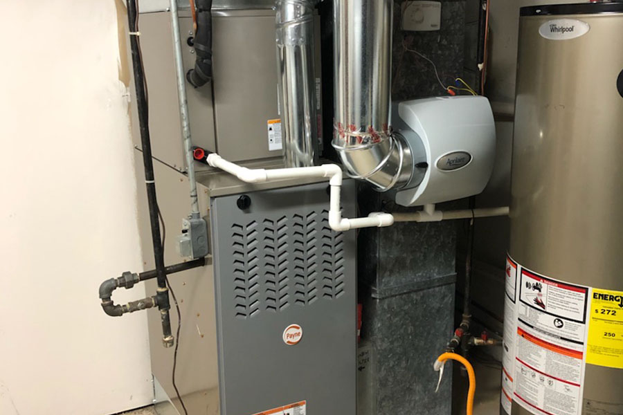 Residential furnace and water heater setup